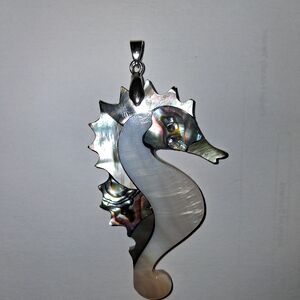 Seahorse Abalone/Mother Of Pearl Shell Pendant